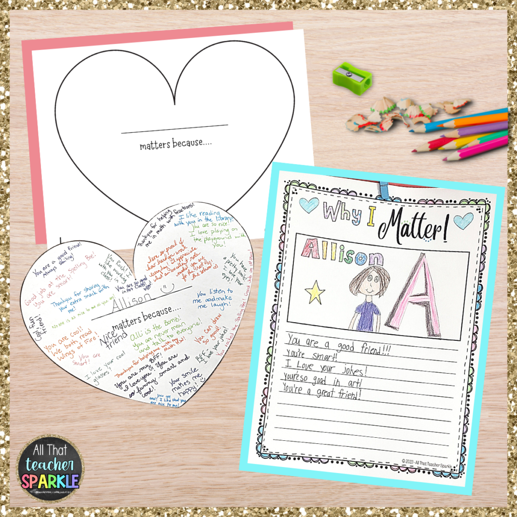 Materials found in the "Why I Matter" Resource on TPT.