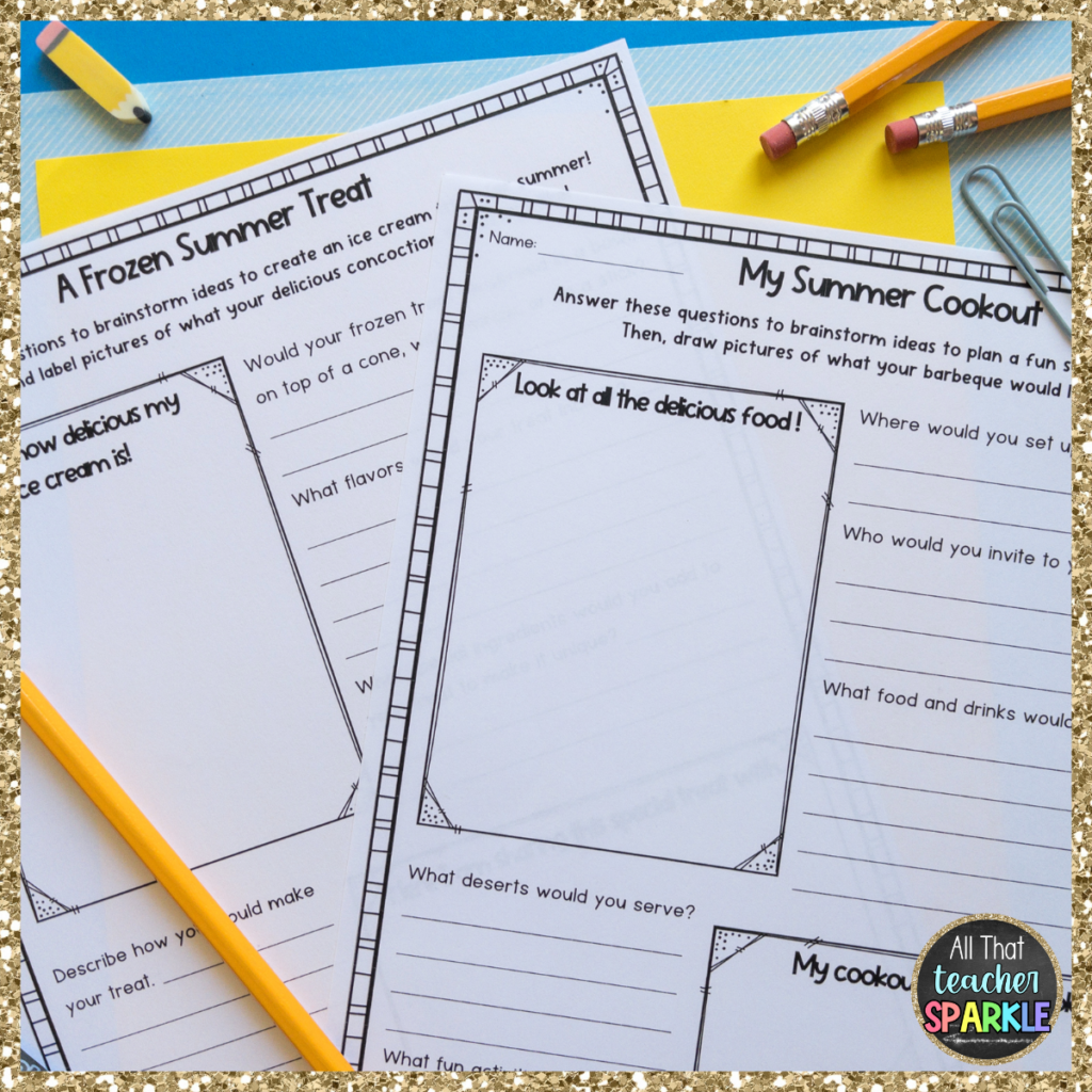 End of the year printable activities for 3rd 4th 5th grade teachers.