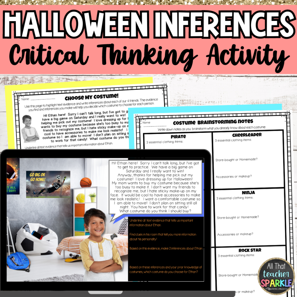 TPT Halloween Inferences Critical Thinking Digital Activity