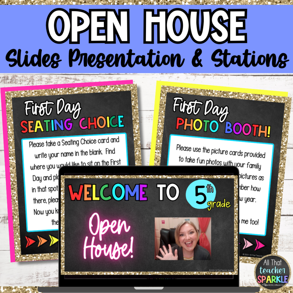 TPT Open House and Meet the Teacher Night Presentation and Stations